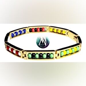 Stainless steel ilde de 7 Potencia africana Bracelet  yoruba religion africana